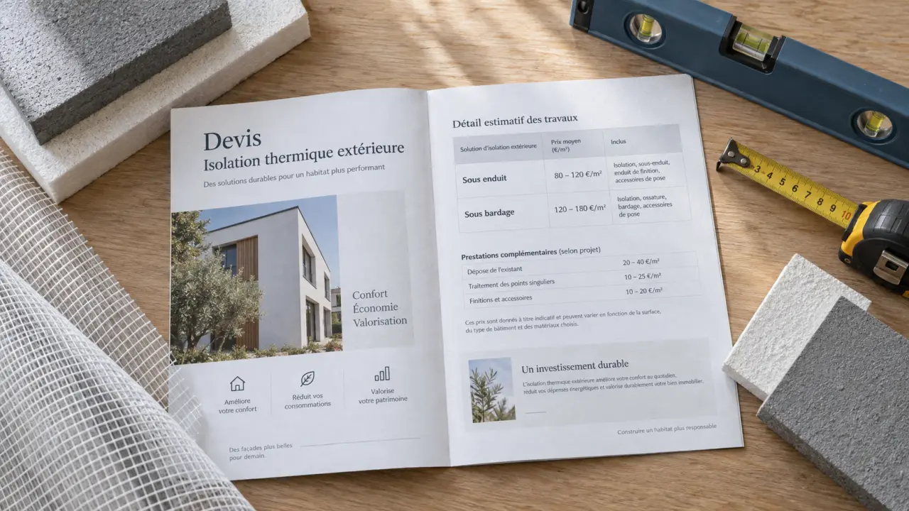Devis isolation exterieur maison : prix sous enduit et sous bardage