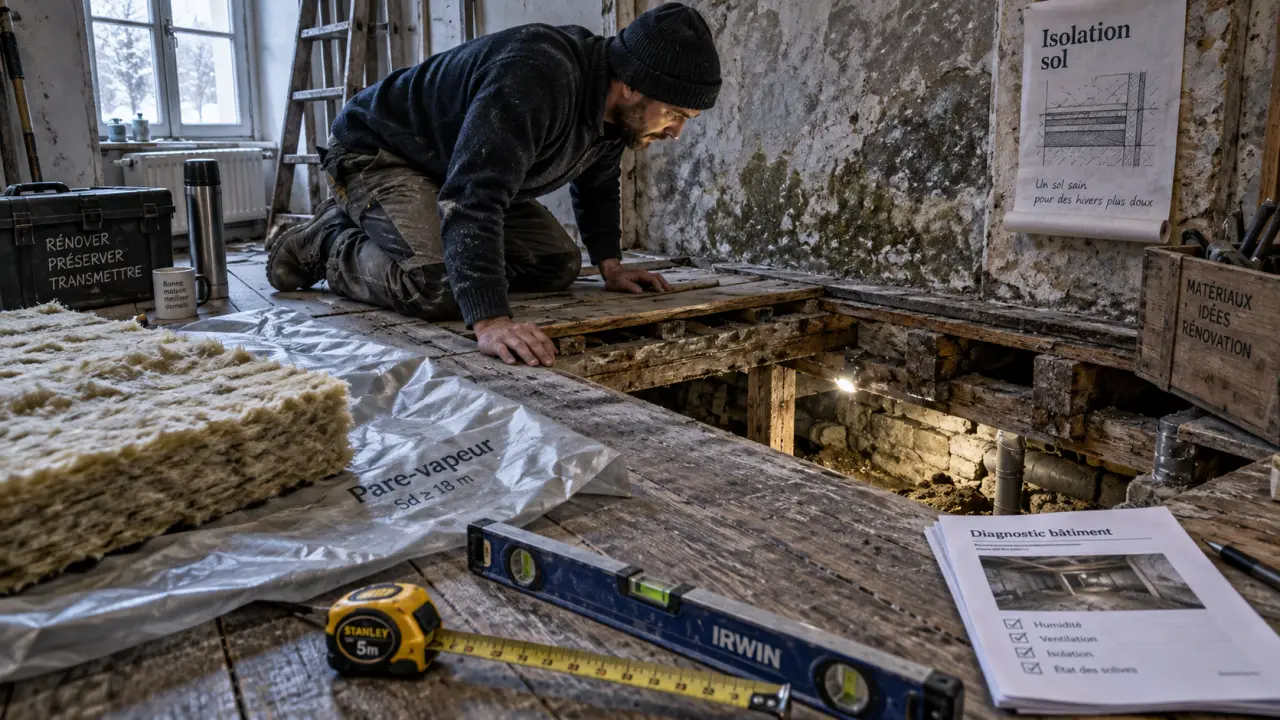 Isoler sol maison ancienne : ouverture vide sanitaire et membrane anti-humidité