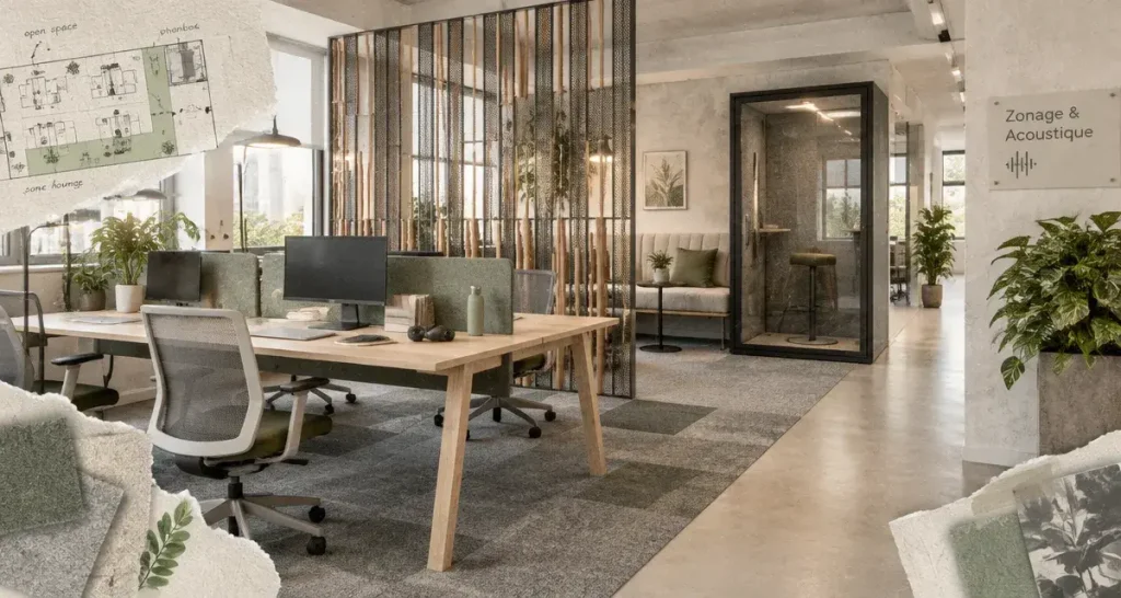 Décoration d’un open space : le zonage, l’acoustique et la lumière font la différence