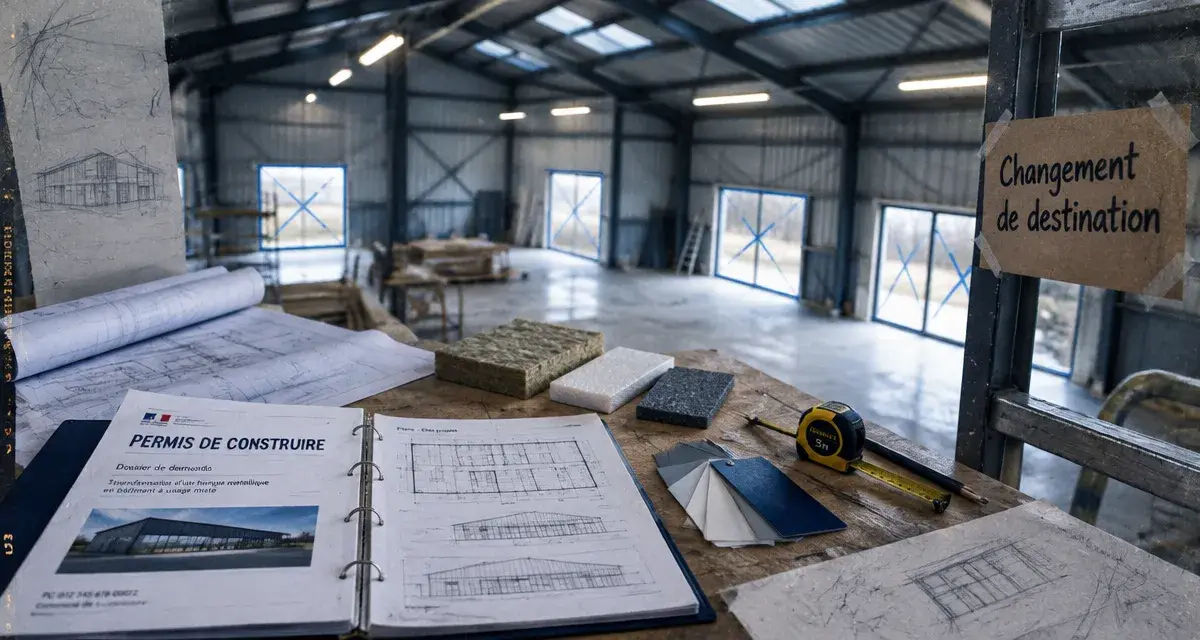 Hangar en maison : changement de destination avant achat (permis de construire)