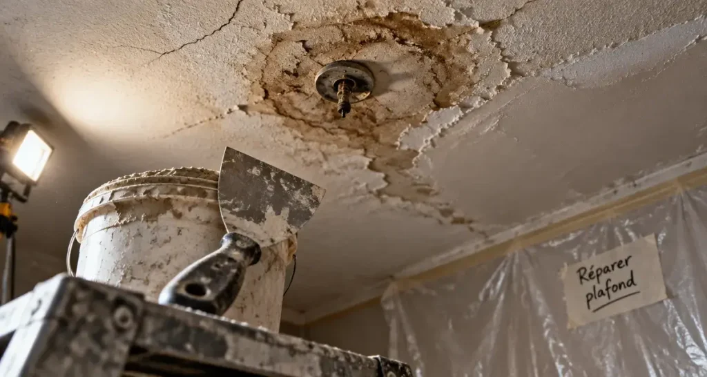 Rénover un plafond durablement : traiter les fissures avant de choisir la finition