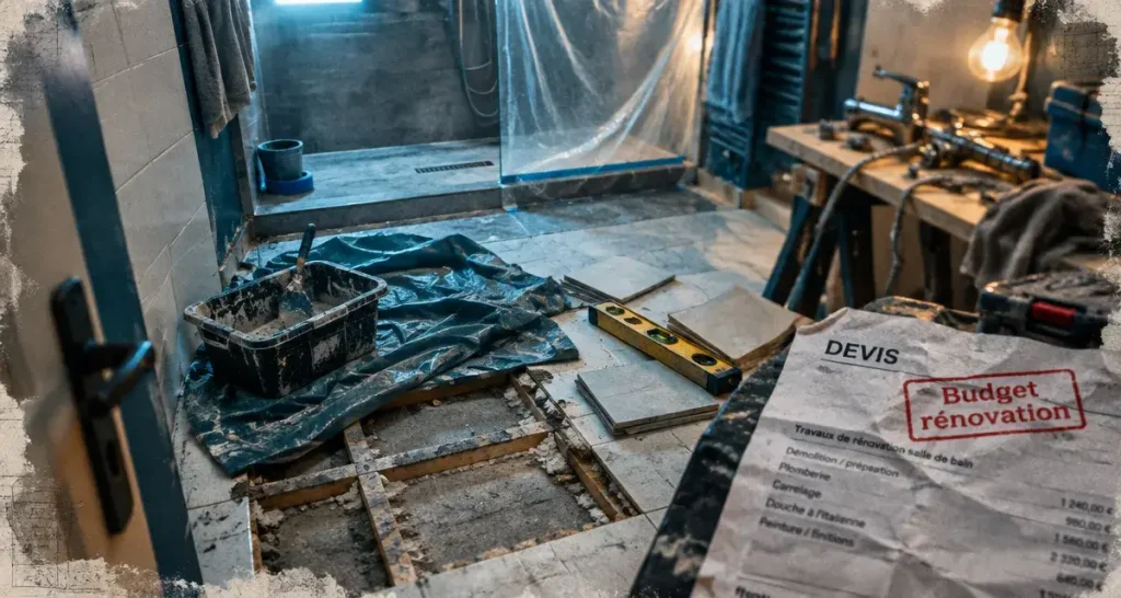 Prix rénovation salle de bain : le vrai surcoût vient souvent des réseaux déplacés