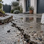 Rénovation allée maison : fissure ouverte et pavés abîmés